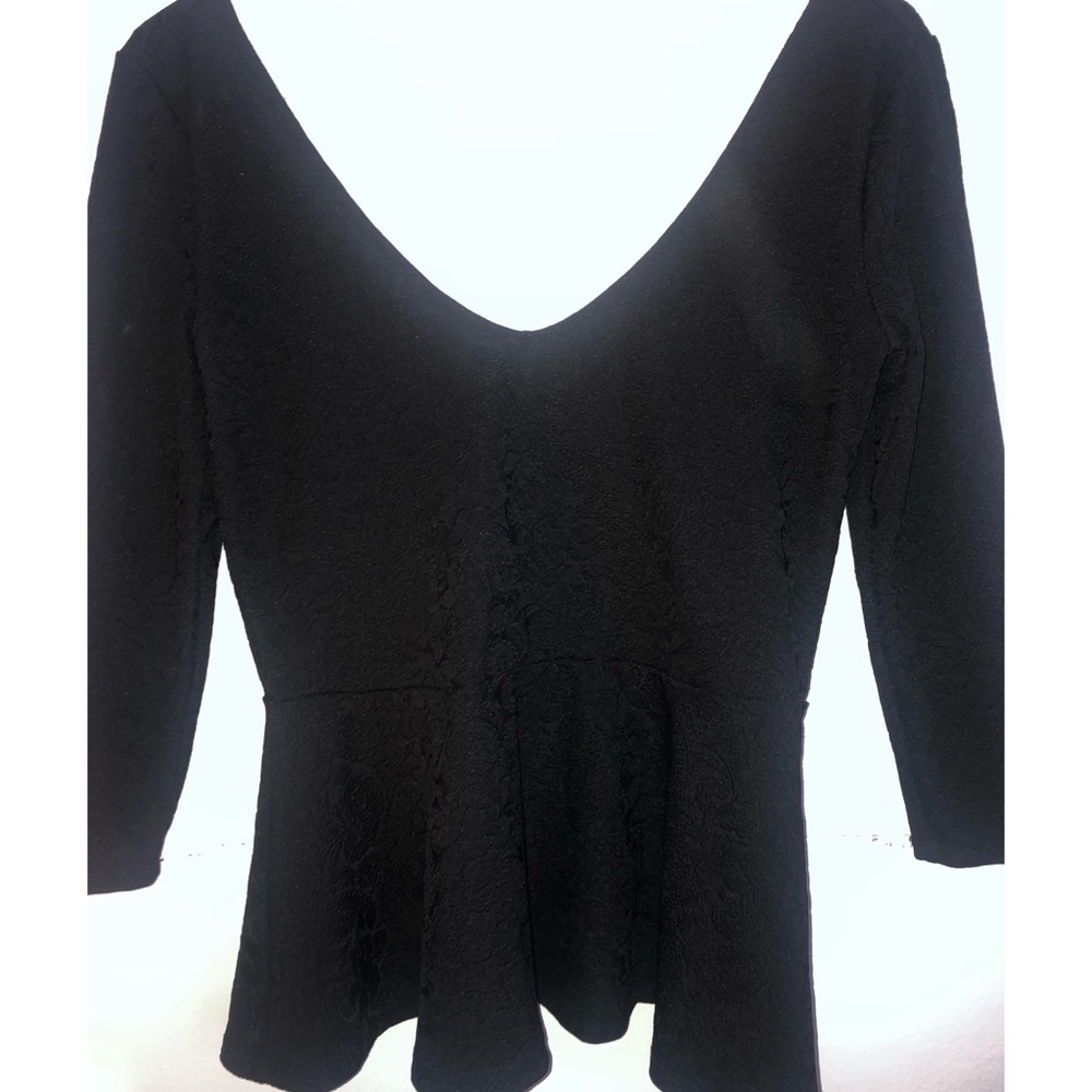 Forever21 Lace Peplum Top with Sleeves, M